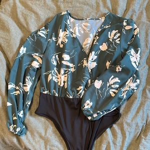 Shein Bodysuit (green and white)